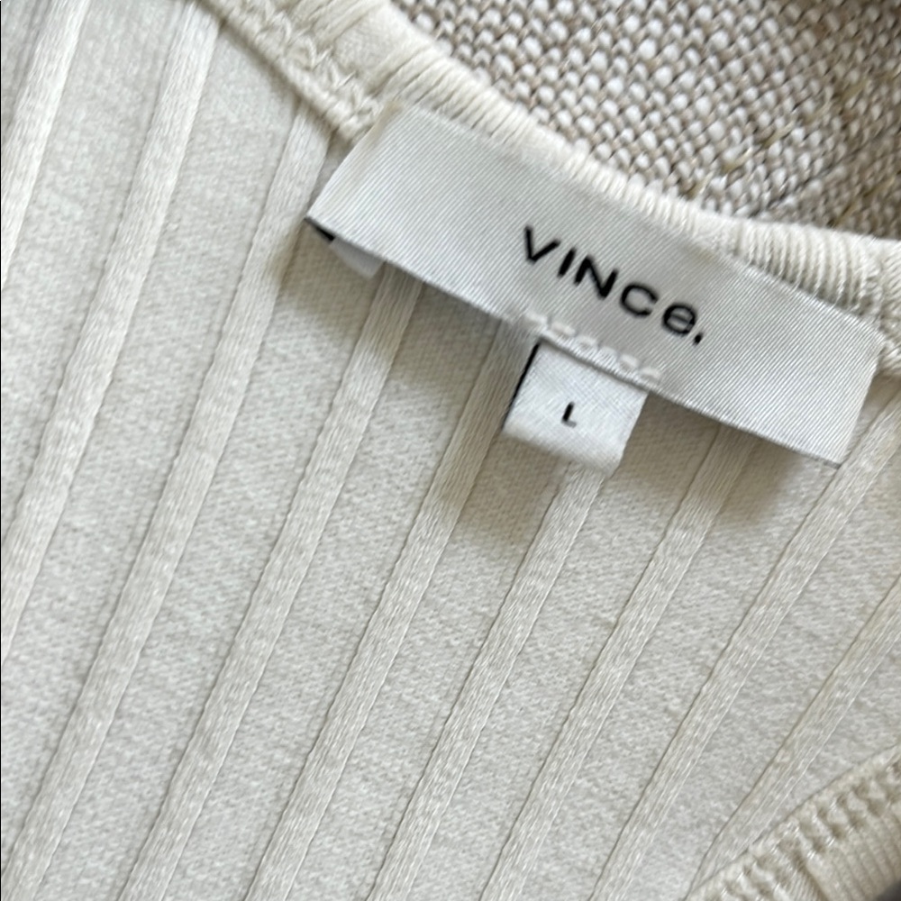 Vince Cream Ribbed Dress - Picture 4 of 6